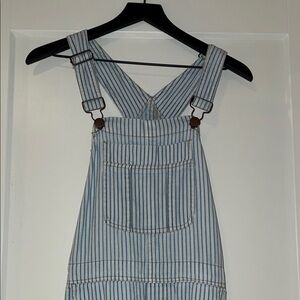 Striped Denim Overalls